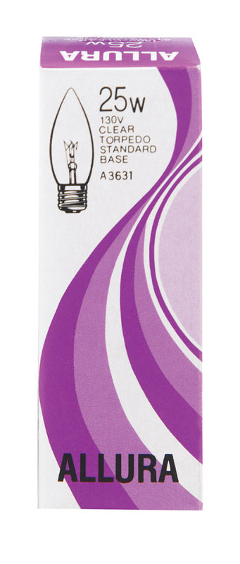 Satco ALLURA 25 W B11 Chandelier Incandescent Bulb E26 (Medium) Soft White 1 pk (Pack of 25)