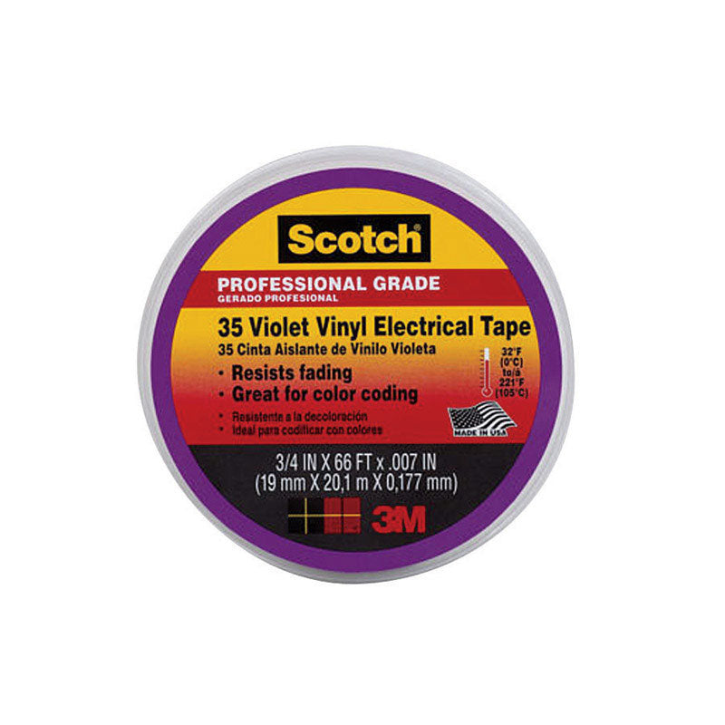 Scotch 3/4 in. W X 66 ft. L Violet Vinyl Electrical Tape (Pack of 5)