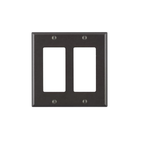 Leviton Brown 2 gang Thermoset Plastic Decorator Wall Plate 1 pk (Pack of 5)