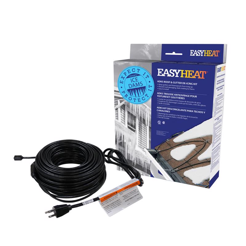 Cable anticongelante Easy Heat ADKS de 80 pies de largo para techo y canaletas