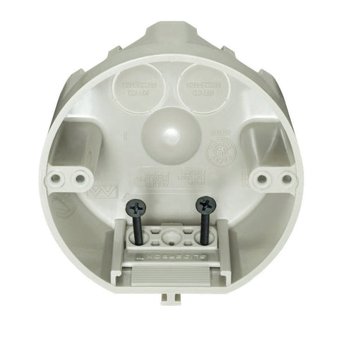 Allied Moulded SliderBox New and Old Work 25 cu in Round Polycarbonate 4 gang Junction Box Beige