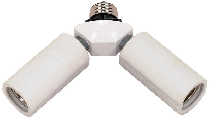 Adaptador de casquillo de luz individual de base media de plástico Satco, 1 ud.