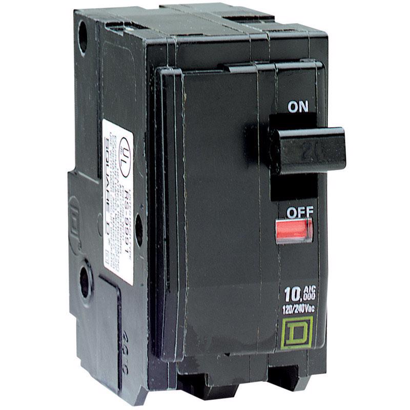 Interruptor automático enchufable de 2 polos y 20 amperios Square D QO