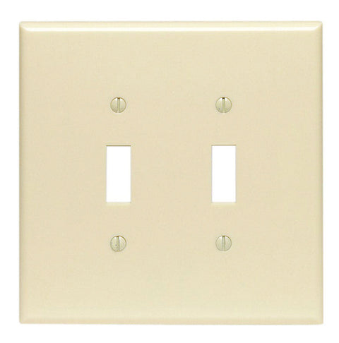 Leviton Ivory 2 gang Thermoset Plastic Toggle Wall Plate 1 pk