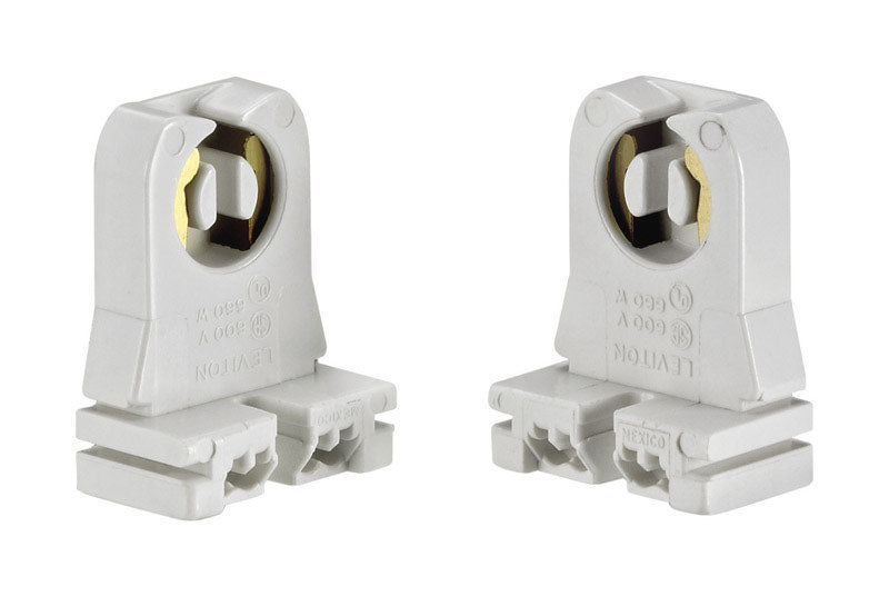 Portalámparas Leviton de plástico termofijo con base de pedestal para luminaria fluorescente, 1 ud.