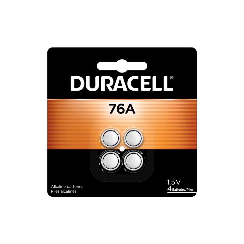 Pila médica alcalina Duracell 76A LR44 1,5 V 0,11 mAh, paquete de 4 (Caja de 6)