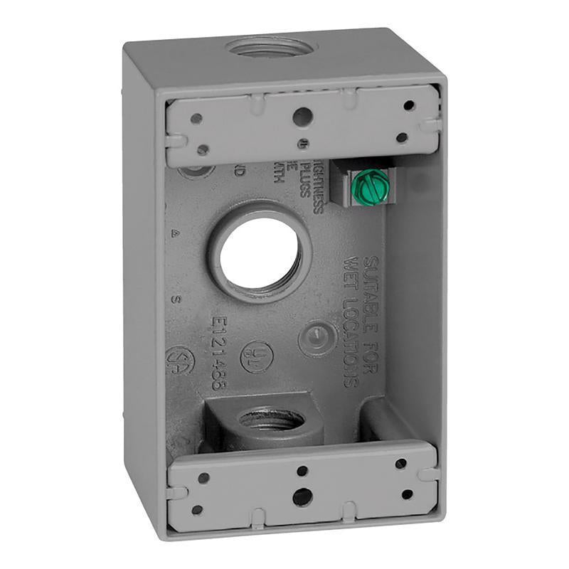 Sigma Engineered Solutions New Work 18.3 pulgadas cúbicas Rectangular de metal fundido Caja resistente a la intemperie de 1 módulo Gris
