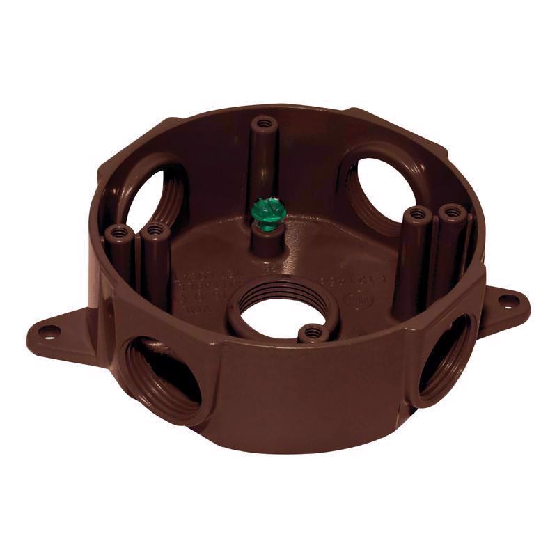 Sigma Engineered Solutions New Work Caja metálica fundida redonda a prueba de intemperie de 16 pulgadas, bronce
