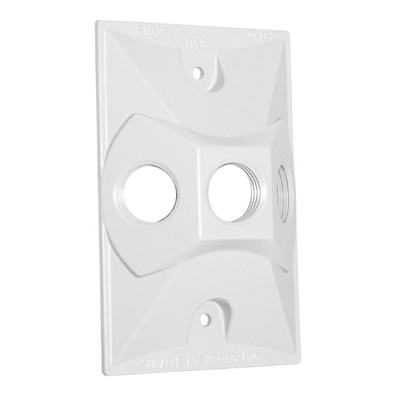 Sigma Engineered Solutions Cubierta para portalámparas de metal fundido rectangular de 1 grupo, 4,61 pulg. de alto x 2,85 pulg. de ancho