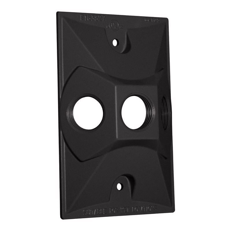 Cubierta para portalámparas de metal fundido rectangular de 1 grupo, 4,61 pulg. de alto x 2,85 pulg. de ancho, Sigma Engineered Solutions