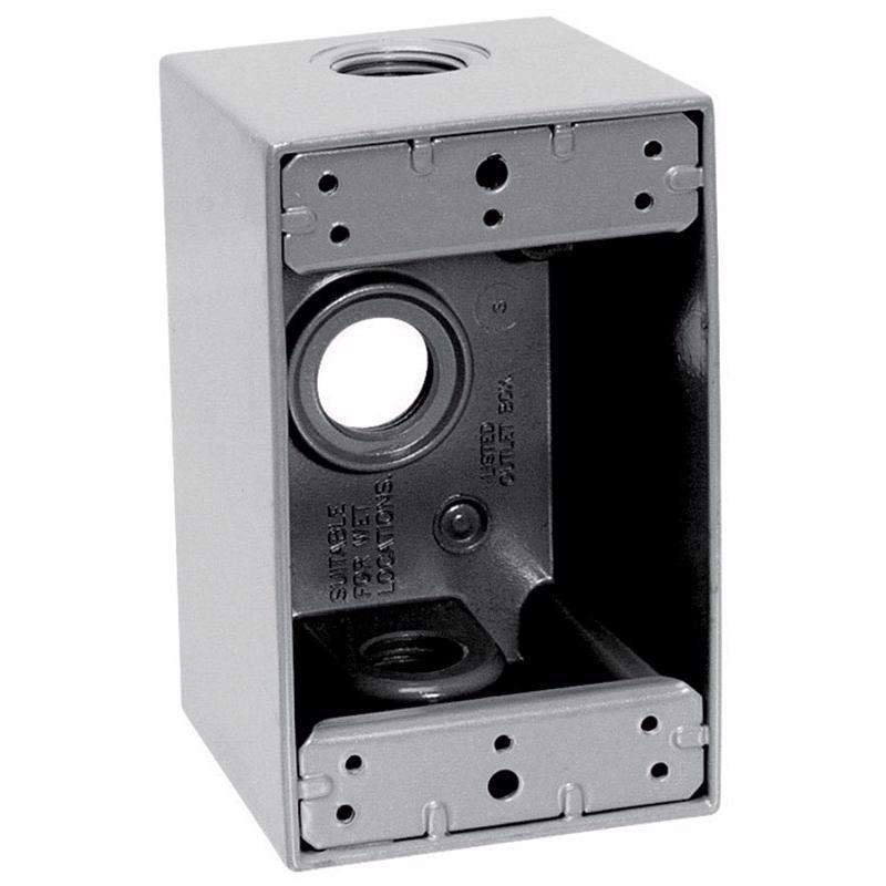 Caja metálica rectangular para 1 dispositivo, resistente a la intemperie, Sigma Engineered Solutions New Work, 25,5 pulgadas cúbicas, gris