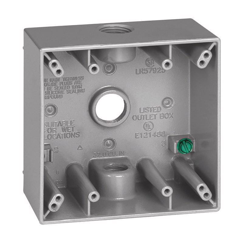 Caja metálica cuadrada para exteriores de 2 unidades, 31 pulgadas cúbicas, gris, Sigma Engineered Solutions New Work