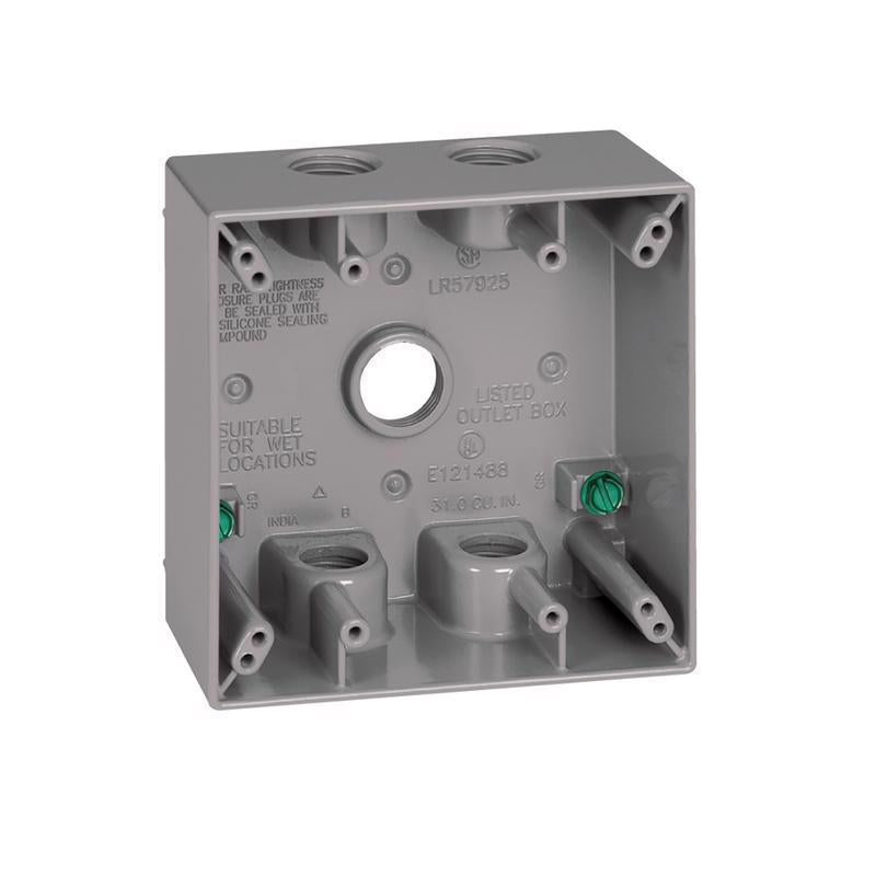 Caja metálica cuadrada para exteriores de 2 unidades, 31 pulgadas cúbicas, gris, Sigma Engineered Solutions New Work