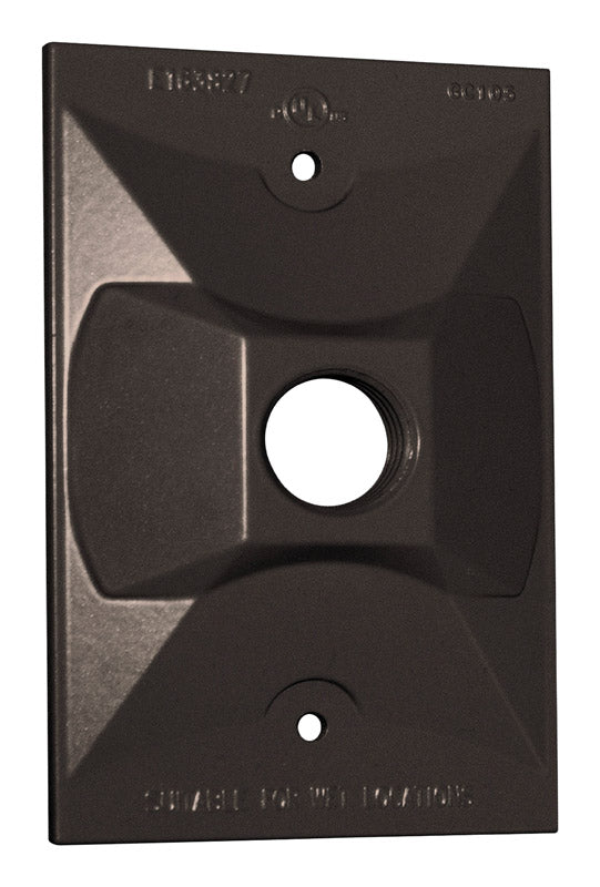 Cubierta para portalámparas de metal fundido rectangular de 1 grupo, 4,61 pulg. de alto x 2,85 pulg. de ancho, Sigma Engineered Solutions