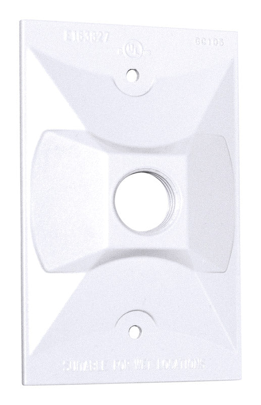 Cubierta para portalámparas de metal fundido rectangular de 1 grupo de Sigma Engineered Solutions, 4,61 pulg. de alto x 2,85 pulg. de ancho
