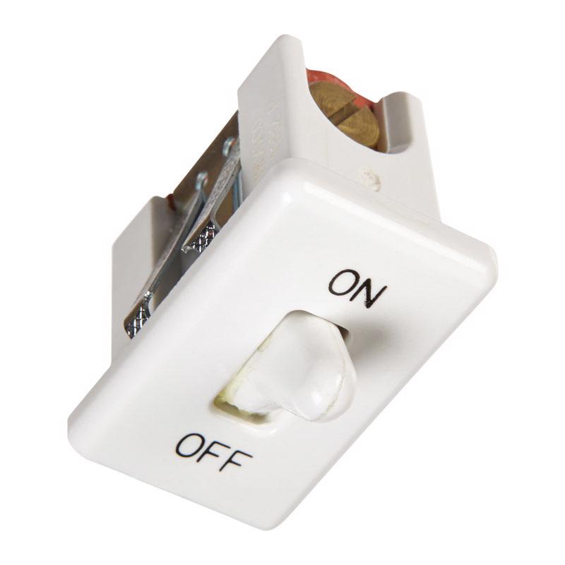 Interruptor de palanca para electrodomésticos de un polo, encajable, Jandorf, 20 A, blanco, 1 ud.