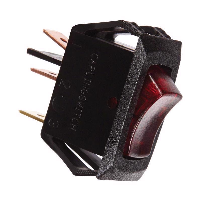 Interruptor basculante para electrodomésticos Jandorf de 10 A, unipolar, negro/rojo, 1 ud.