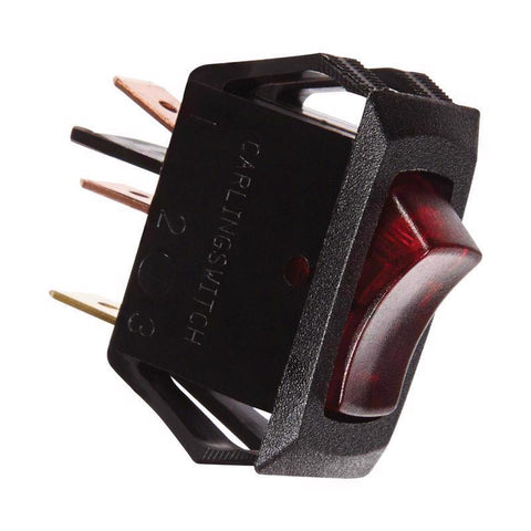 Interruptor basculante para electrodomésticos Jandorf de 10 A, unipolar, negro/rojo, 1 ud.