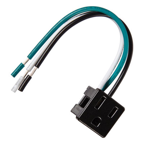 Tomacorriente negro Jandorf de 15 A y 125 V, 1 ud.