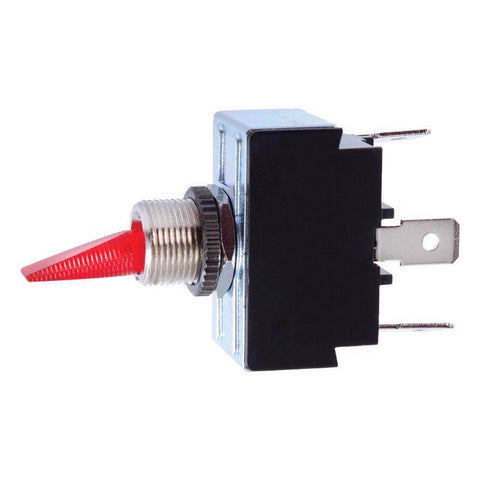 Interruptor automotriz/náutico de palanca Jandorf de 21 amperios, polo único, rojo/plata, paquete de 1