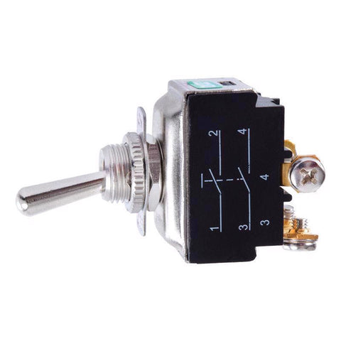 Interruptor de palanca Jandorf de doble polo y 20 amperios para herramientas eléctricas, plateado, 1 ud.
