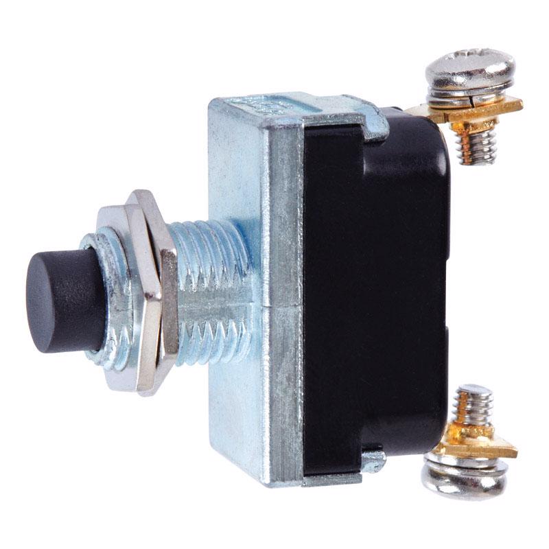 Interruptor de pulsador para herramientas eléctricas Jandorf de 16 amperios, polo simple, negro/plata, 1 ud.
