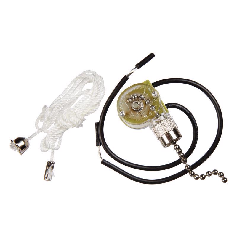 Interruptor de cadena para electrodomésticos Jandorf de 6 amperios, polo sencillo, latón, 1 ud.