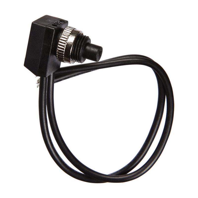 Interruptor de pulsador para electrodomésticos Jandorf de 6 amperios, polo sencillo, negro, 1 ud.
