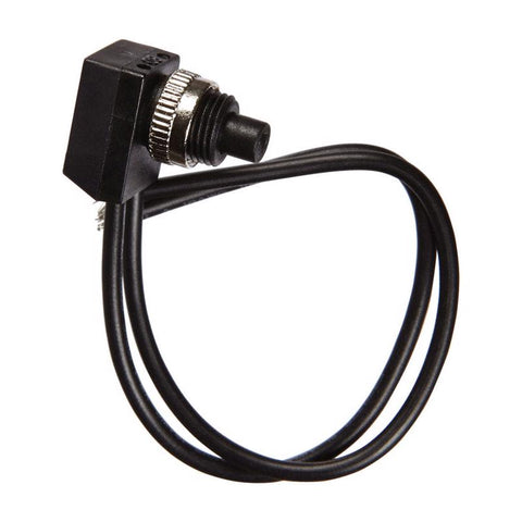 Interruptor de pulsador para electrodomésticos Jandorf de 6 amperios, polo sencillo, negro, 1 ud.