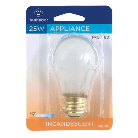 Westinghouse 25 W A15 Appliance Incandescent Bulb E26 (Medium) White 1 pk (Pack of 6)