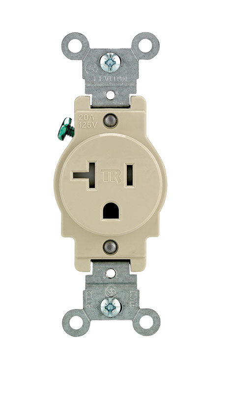 Enchufe sencillo Leviton de 20 A y 125 V, color marfil, 5-20R, 1 ud.