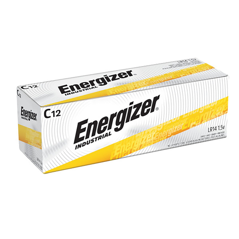 Baterías alcalinas Energizer Industrial C, paquete de 12 en caja