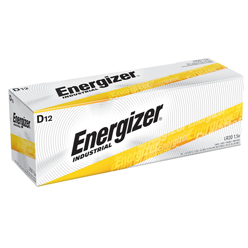 Baterías alcalinas Energizer Industrial D, paquete de 12 en caja