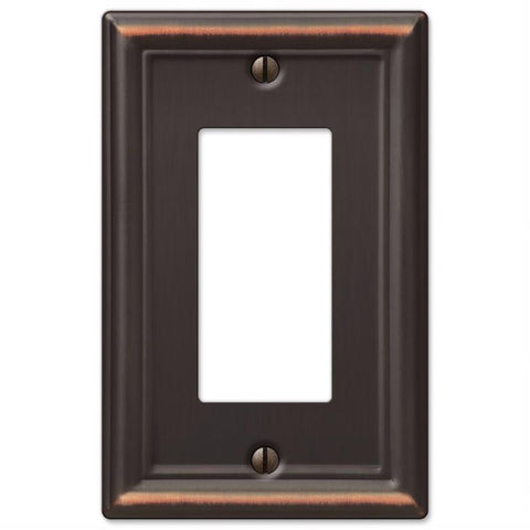 Amerelle Chelsea Aged Bronze 1 gang Stamped Steel Decorator Wall Plate 1 pk