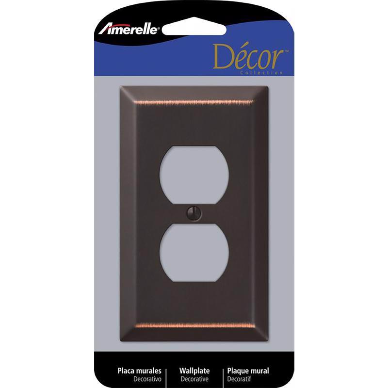 Amerelle Century Bronce Envejecido Placa de Pared Duplex de Acero Estampado 1 gang 1 pquete
