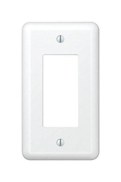 Amerelle Devon White 1 gang Stamped Steel Decorator Wall Plate 1 pk
