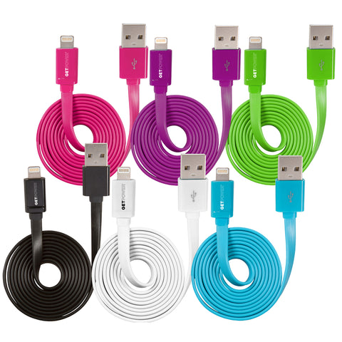 GetPower Lightning to USB Charge and Sync Cable 3 ft. Assorted (Pack of 30)