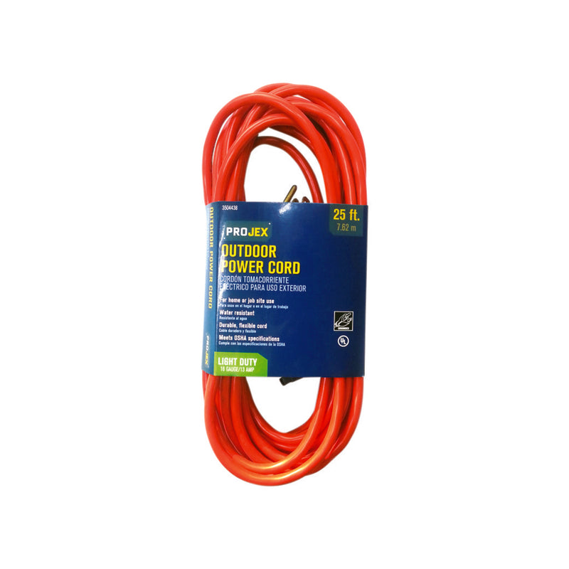 Projex Outdoor 25 pies de largo Cable de extensión naranja 16/3 SJTW