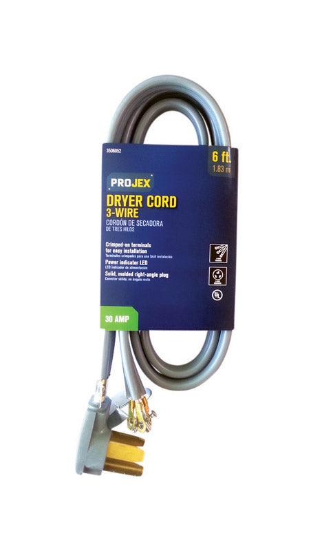 Projex 10/3 SRDT 125/250 V 6 ft. L Dryer Cord