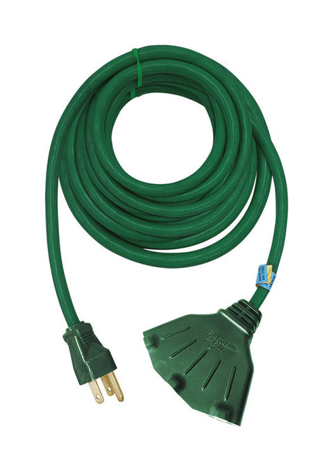 Projex Indoor or Outdoor 50 ft. L Green Triple Outlet Cord 16/3 SJTW