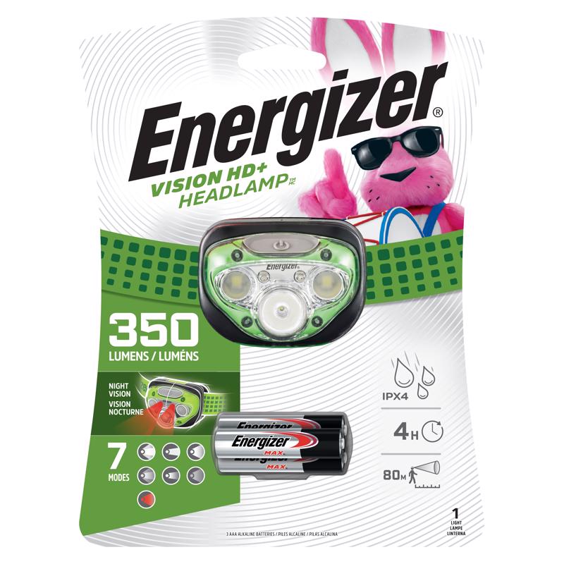 Linterna frontal LED verde Energizer Vision HD + 350 lm con pilas AAA
