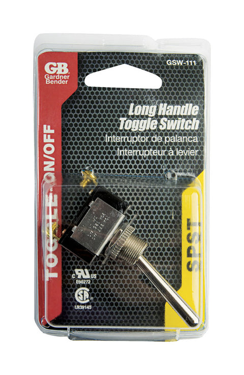 Gardner Bender Single Pole Toggle Toggle Tab Switch Silver 1 pk