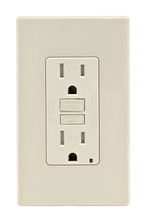 Leviton 15 amps 125 V Light Almond Outlet/Wallplate 5-15R 1 pk