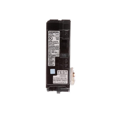 Siemens 15 amps Dual Function Single Pole Circuit Breaker