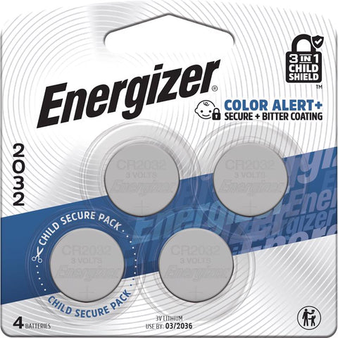 Energizer Lithium 2032 3 V Electronic/Watch Battery 4 pk