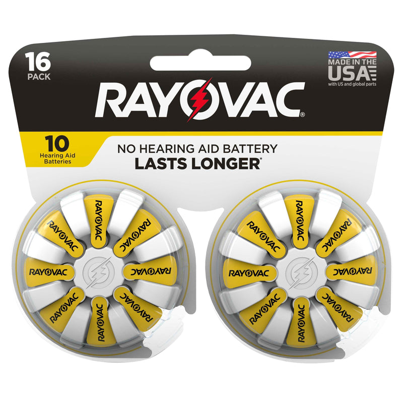 Batería Rayovac Zinc Air 10 de 1,45 V, paquete de 16