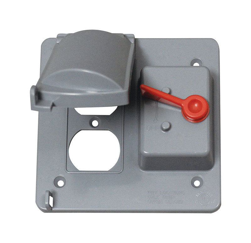 Cubierta cuadrada de plástico para caja combinada de 2 unidades de 4,84 pulg. de alto × 4,84 pulg. de ancho Sigma Engineered Solutions
