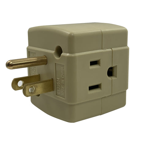 Projex Grounded 3 outlets Adapter 1 pk (Pack of 10)