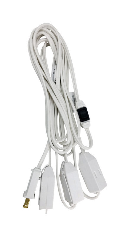 Projex Christmas Tree Indoor 15 ft. L White Extension Cord w/Switch 18/2 SPT-2