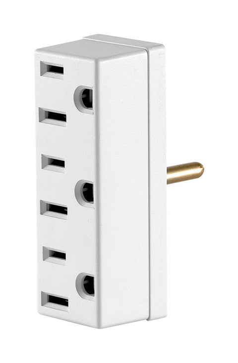 Leviton Grounded 3 outlets Outlet Adapter 1 pk (Pack of 10)